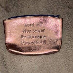 Ipsy Shimmering Rose Gold Cosmetic Bag